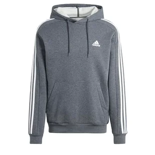 adidas Męska bluza z kapturem ESSENTIALS z 3 paskami z polaru, M wysoki 5 cm ciemnoszary wrzos - Bluzy męskie - miniaturka - grafika 1