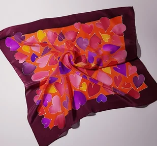 Gawroszka jedwabna, ręcznie malowana - Apaszki i szaliki damskie - miniaturka - grafika 1