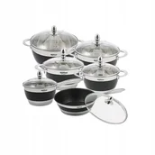 Zestawy garnków i patelni - Zestaw garnków Hoffner stal nierdzewna 12 el. - miniaturka - grafika 1