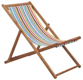 Leżaki ogrodowe - Elior Kolorowy leżak materiałowy z drewna eukaliptusa R5-S73 - miniaturka - grafika 1