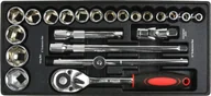 Klucze i nasadki - Geko Wkład- Zestaw nasadek z grzechotką 1/2" 10-32mm CRV 5 - miniaturka - grafika 1