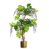Sztuczne drzewka - Leaf Design UK realistyczne sztuczne drzewo glicynii, fioletowe złoto, 110 cm - miniaturka - grafika 1