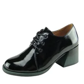 Półbuty damskie - Półółbuty damskie VINCEZA 10771 czarne lakierki - miniaturka - grafika 1