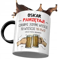 Kubki - Kubek Czarny Dla Oskara Kolegi Męża na Prezent z Nadrukiem ze Zdjęciem+ Opakowanie na prezent (wzór 01) - miniaturka - grafika 1