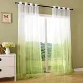 Zasłony - Gardinenbox Zasłona z oczkami przezroczysta zasłona z oczkami z woalu, standard ÖKÖTEX 100, 100% poliester, zielone jabłko, 2 sztuki 245 x 140 - miniaturka - grafika 1