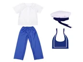 Stroje karnawałowe - ZESTAW MARYNARZ BIAŁO-NIEBIESKI 116-128 4el - miniaturka - grafika 1