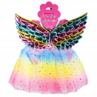 Stroje karnawałowe - JEDNOROŻEC WRÓŻKA STRÓJ DLA DZIEWCZYNKI KARNAWAŁ ZESTAW SKRZYDŁA SPÓDNICZKA - miniaturka - grafika 1