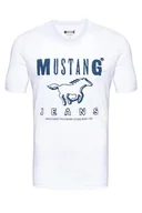 Koszulki męskie - Mustang, T-shirt męski, Basic Print Tee General White 1008372 2045, rozmiar XXL - miniaturka - grafika 1