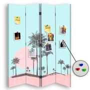 Parawany - Parawan pokojowy FEEBY, Abstrakcyjne palmy 4, Dwustronny PIN 145x170cm 4-częściowy - miniaturka - grafika 1