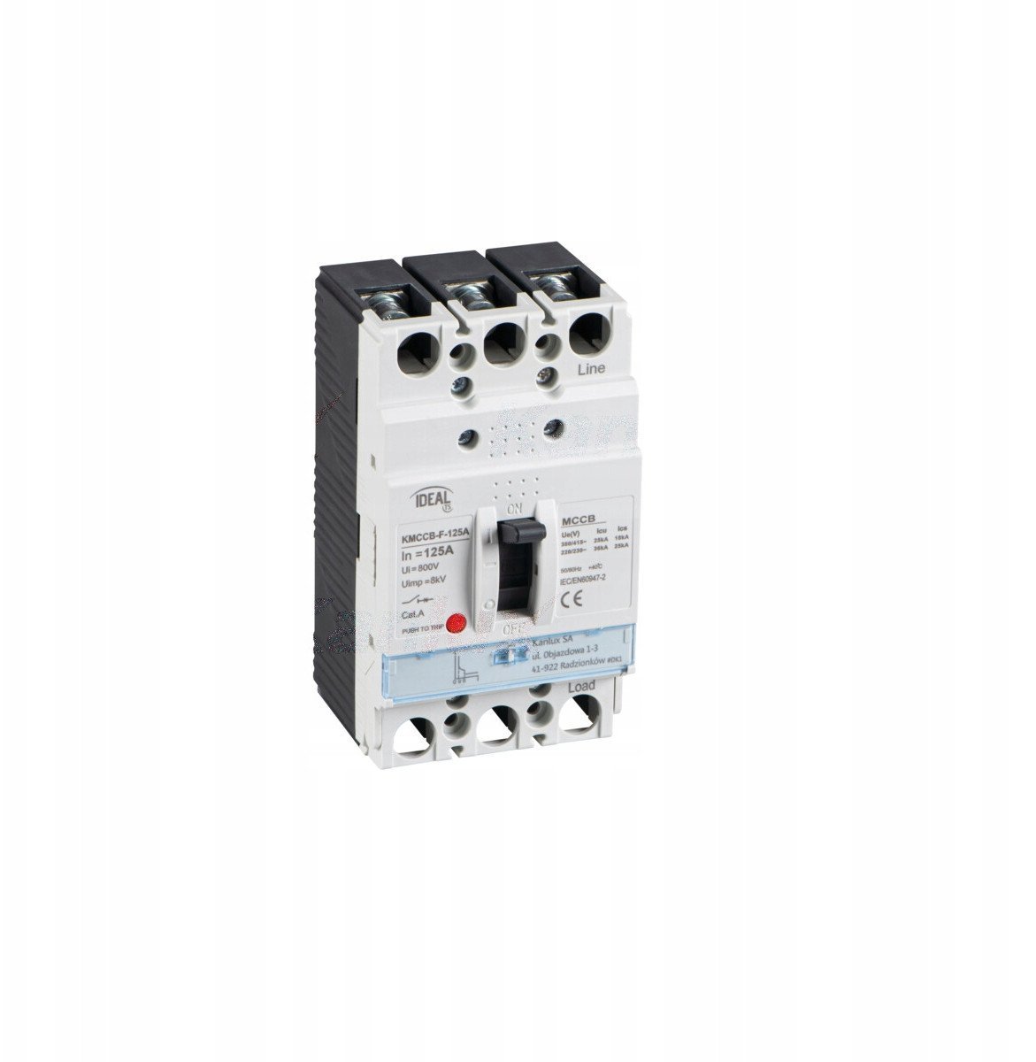 Kanlux Wyłącznik kompaktowy 36290 KMCCB-F-125A 3-bieg 230/400 AC 50Hz IP20