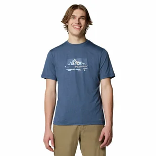 Męska koszulka szybkoschnąca Columbia Kwick Hike Graphic SS collegiate navy - L - Koszulki męskie - miniaturka - grafika 1