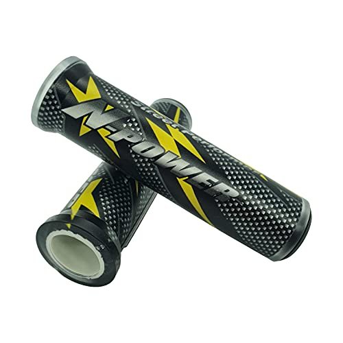 one by Camamoto uchwyty na kierownicę motocyklową (zestaw 77344210C zestaw gałek w kolorze czarnym/żółtym, kompatybilny z enduro skuterem motocyklowym, cross, motard, off road)