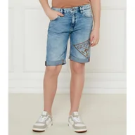 Spodnie i spodenki dla chłopców - Guess Jeansowe szorty Regular Fit z dodatkiem lnu - miniaturka - grafika 1