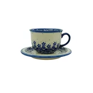 Filiżanki - Ceramiczna filiżanka i spodek Ceramika Bolesławiec - miniaturka - grafika 1