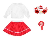 Dresy i komplety dla dziewczynek - ZESTAW NARODOWY BIAŁO-CZERWONY 134-140 4el - miniaturka - grafika 1