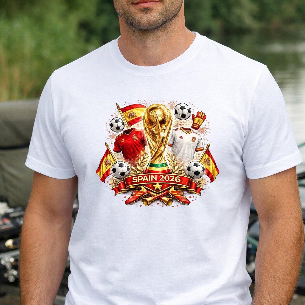 Koszulka WORLD CUP 2026 HISZPANIA kolor biały rozmiar M