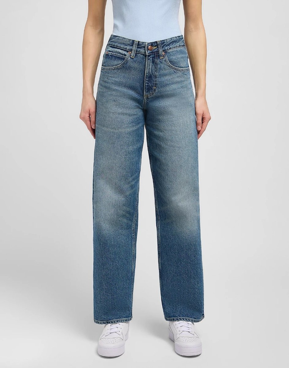 SPODNIE JEANSY DAMSKIE PROSTE SZEROKIE LEE RIDER LOOSE 112354455 27/31