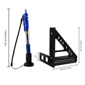 Inne - TEMU 1 szt. Linijka z Trójkątnym Otworem, Linijka do Rzeźbienia w Drewnie, Kwadratowa Linijka, Linijka Kątowa, Rysik, Kątownik, Linijka z Stopu - miniaturka - grafika 1