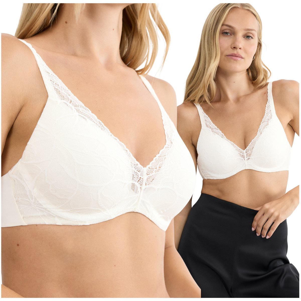 Biustonosz usztywniany koronkowy braletka Triumph Illusion Lace WP ecru 90B