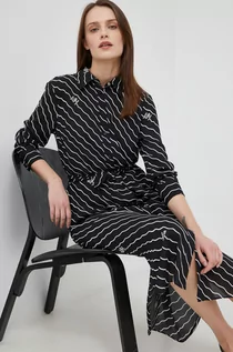 Sukienki - Ralph Lauren Lauren Lauren Sukienka kolor czarny midi rozkloszowana - grafika 1