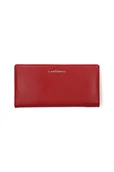 Portfele - Portfel Damski Czerwony Duży Slim - miniaturka - grafika 1