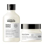 Zestawy kosmetyków damskich - L'Oréal Paris Metal Detox szampon neutralizujący metale do stosowania po farbowaniu 300ml + maska 250ml - miniaturka - grafika 1