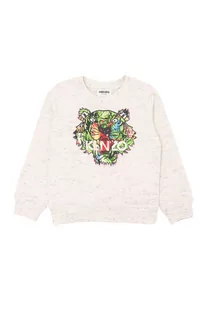 Bluzy damskie - Kenzo kids Kenzo Kids bluza bawełniana dziecięca kolor biały z aplikacją - Kenzo kids - grafika 1