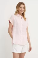 Koszule damskie - Lauren Ralph Lauren koszula lniana kolor różowy relaxed z kołnierzykiem klasycznym - miniaturka - grafika 1