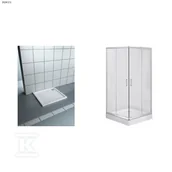 Kabiny prysznicowe - Onnline Kabina prysznicowa kwadratowa, profil chrom, szkło szron 80x185 oraz brodzik akrylowy Standard Plus 80x80x5 cm kwadratowy - miniaturka - grafika 1