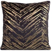 Poszewki na poduszki - Poszewka SARA 40x40cm czarny+złoto - miniaturka - grafika 1