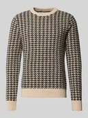 Swetry męskie - Sweter z dzianiny z mieszanki wełny ze wzorem na całej powierzchni - miniaturka - grafika 1