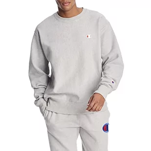Champion Męska bluza z okrągłym dekoltem, odwrócony splot, Oxford szary lewa klatka piersiowa C, 3XL - Bluzy męskie - miniaturka - grafika 1