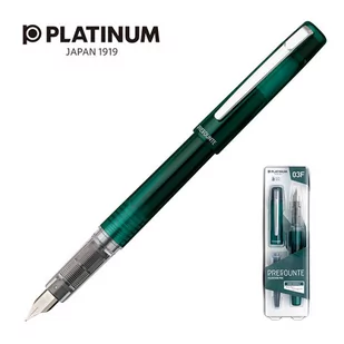 pióro wieczne platinum prefounte dark emerald, f, w plastikowym opakowaniu, na blistrze, zielone - Pióra wieczne - miniaturka - grafika 1