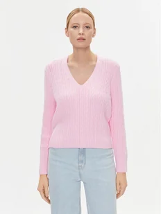 Tommy Hilfiger Sweter WW0WW39017 Różowy Regular Fit - Swetry damskie - miniaturka - grafika 1