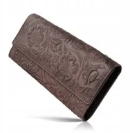 Portfele - Paolo Peruzzi Skórzany portfel damski brązowy IN-35-BR - miniaturka - grafika 1