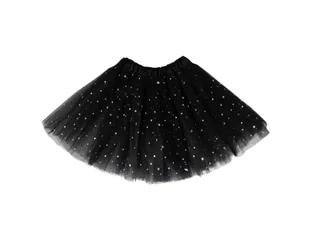 Spódniczka tutu czarna ze srebrnymi gwiazdkami - 30 cm - 1 szt. - Halloween - miniaturka - grafika 1