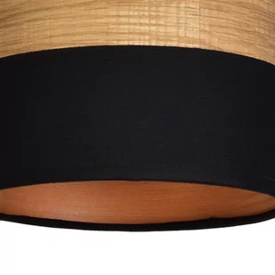 Kinkiet Terra z drewna i tkaniny, czarny - Lampy ścienne - miniaturka - grafika 1