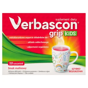 Verbascon Grip Kids, proszek do rozpuszczenia - Przeziębienie i grypa - miniaturka - grafika 1