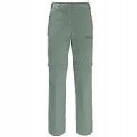 Spodnie sportowe damskie - Jack Wolfskin Glastal Zip Off Pants W (38) Damskie Spodnie Poliester Zielo - miniaturka - grafika 1