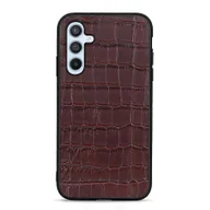 Etui i futerały do telefonów - Do Samsung Galaxy A54 5G Skórzane etui na telefon z teksturą krokodyla Brown - miniaturka - grafika 1