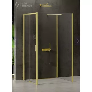 New Trendy K-1162 KABINA PRIME LIGHT GOLD PROSTOKĄTNA PRZY$246CIENNA L 110x90x200 CZYSTE 6mm ACTIVE SHIELD - Kabiny prysznicowe - miniaturka - grafika 1