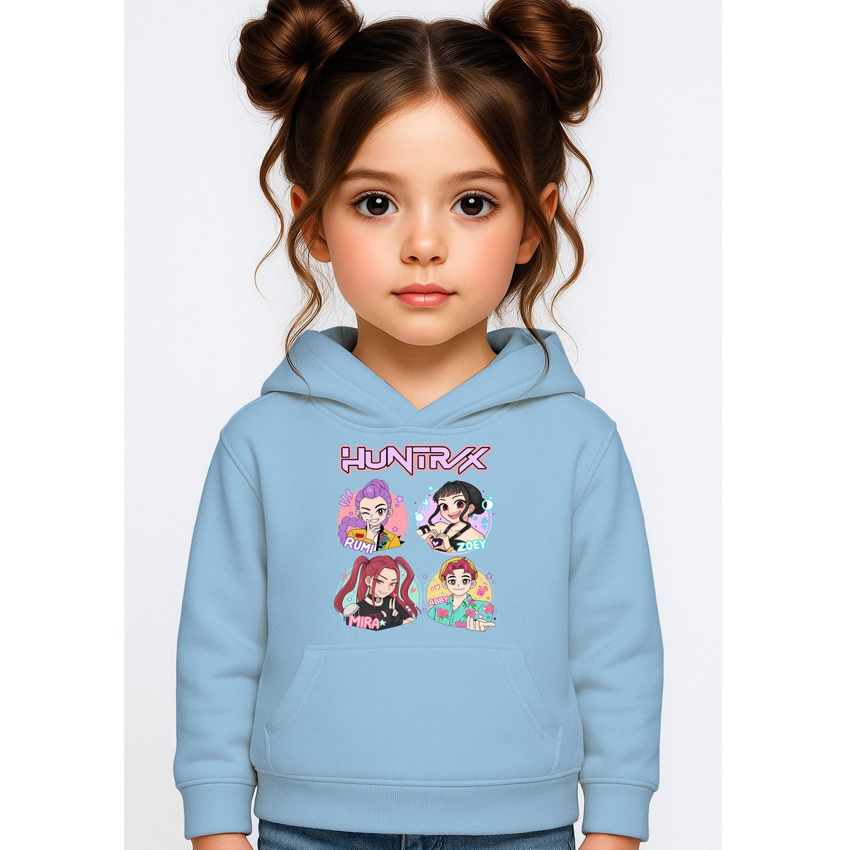 BLUZA DZIECIĘCA K-POPOWE ŁOWCZYNIE DEMONÓW HUNTRIX 134-140 Z KAPTUREM