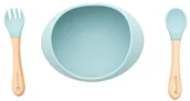 Sztućce dla dzieci - Miseczka silikonowa ze sztućcami Olmitos Niebieski  ! - miniaturka - grafika 1