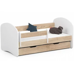 Łóżko dziecięce 140x70 SMILE z materacem i szufladą dąb sonoma - Łóżka dla dzieci i młodzieży - miniaturka - grafika 1