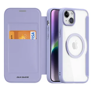 Etui iPhone 15 magnetyczny pokrowiec MagSafe z klapką Dux Ducis Skin X Pro - fioletowy - Etui i futerały do telefonów - miniaturka - grafika 2