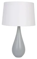 Lampy stojące - Szara lampka stołowa drewniana z abażurem - S224 P7-P05 - miniaturka - grafika 1
