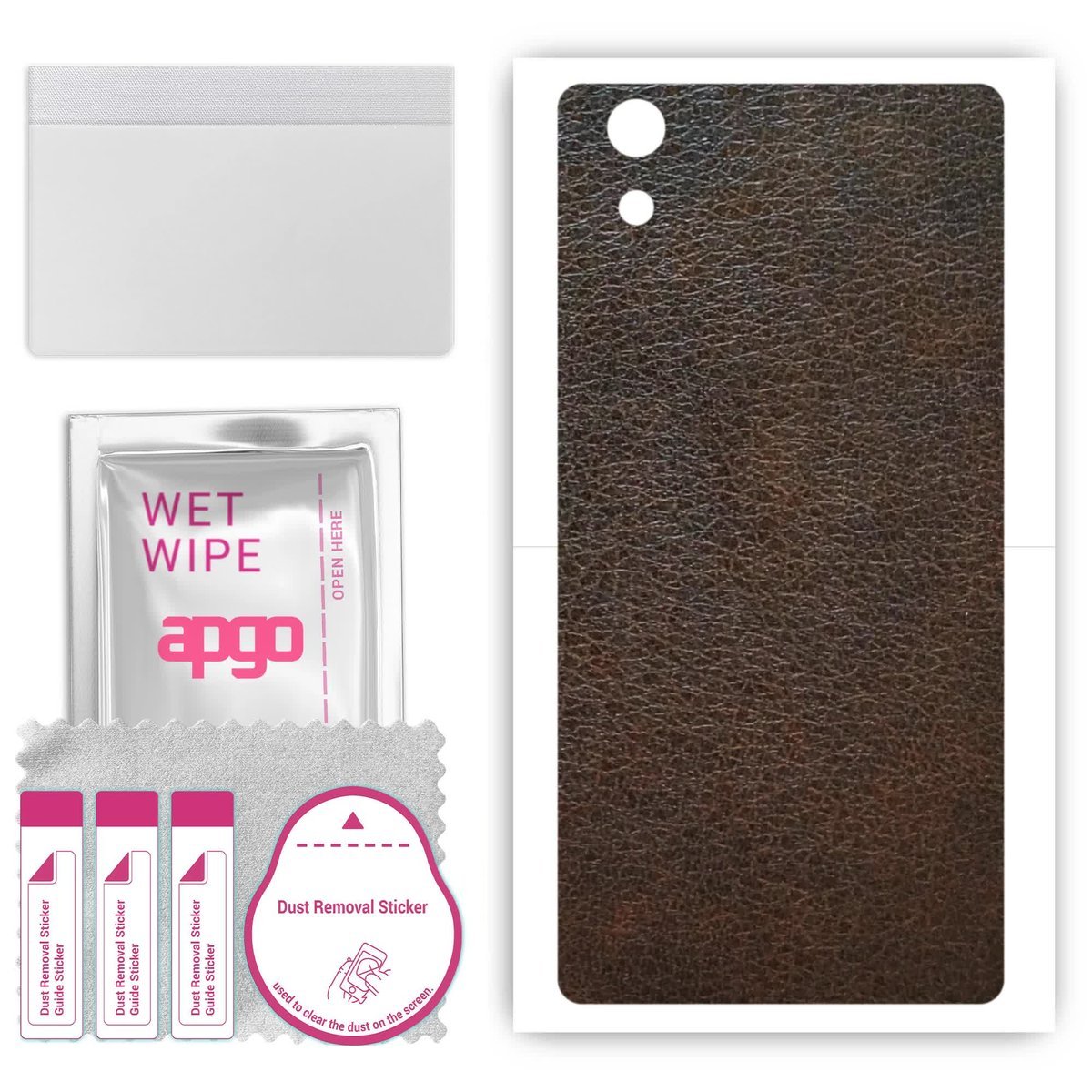 Folia naklejka skórka strukturalna na TYŁ do Sony Xperia X - Skóra Brązowa - apgo SKINS