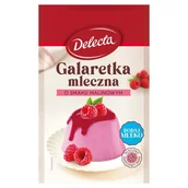 Dodatki do ciast w proszku - Delecta Galaretka mleczna o smaku malinowym 60 g - miniaturka - grafika 1