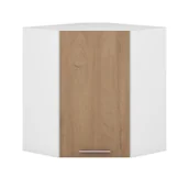 Szafki kuchenne - Szafka Górna Wisząca Narożna 1 Drzwi GN-60/72 Biały / Dąb Miodowy Vento Halmar Dąb Miodowy, Biały - miniaturka - grafika 1