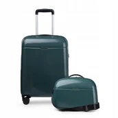 Walizki - PUCCINI Zestaw WALIZEK Podróżnych Kabinowa + Kuferek PC Poliwęglan 2w1 - miniaturka - grafika 1